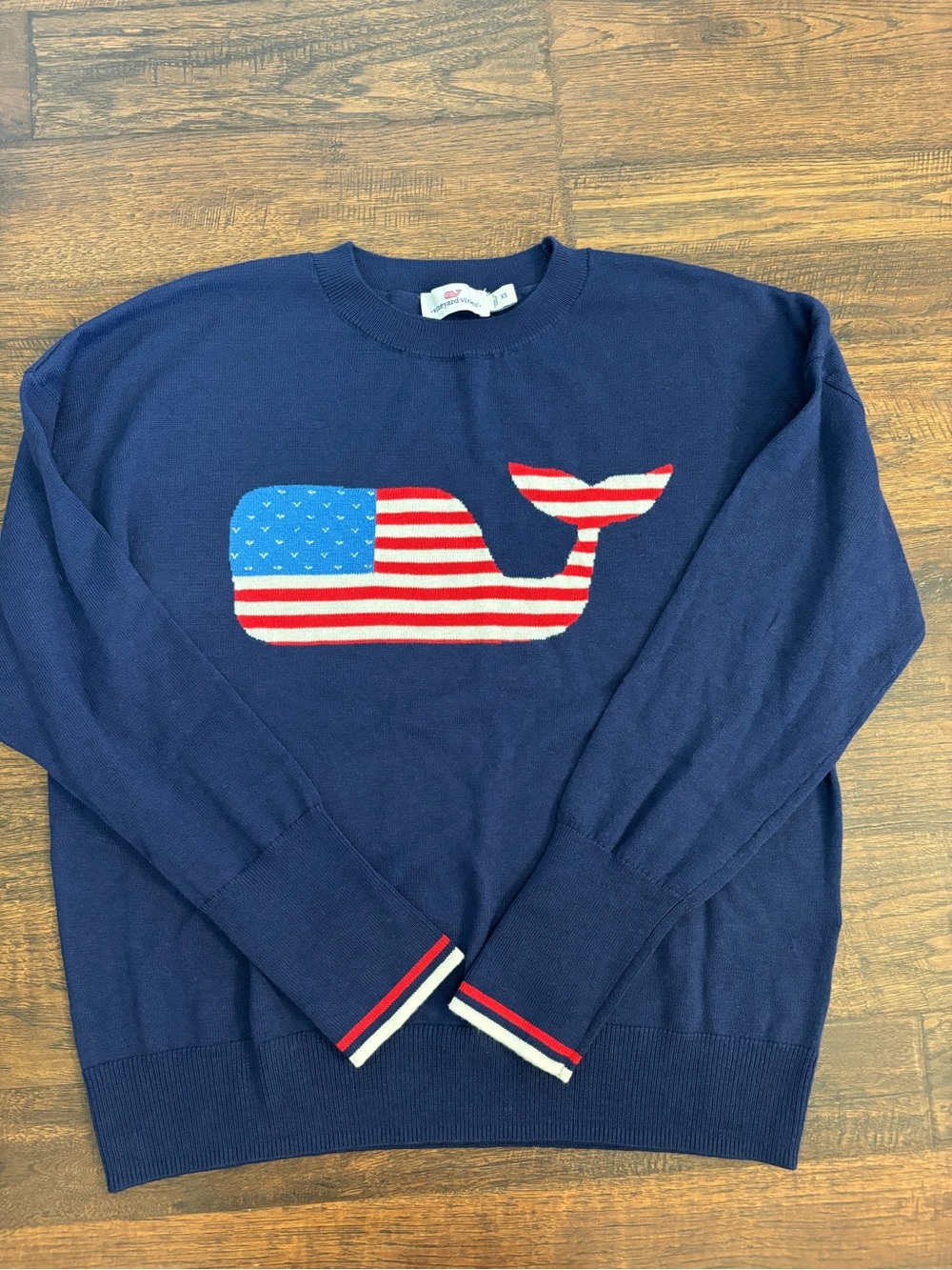 Women’s Vineyard Vines Seaspun Whale Flag Sweater XS